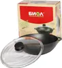 BIOL Gusseisen Wok Pfanne 26 cm mit GLAS-Deckel Induktion Produktbild-Vorschau 2