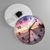Wanduhr - Rund - Glasuhr - Boot Strand Himmel - 30x30cm - Produktbild-Vorschau 2
