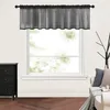 A black valance is shown hanging from a curtain rod above a window. Produktbild-Vorschau