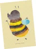 Mr. & Mrs. Panda Postkarte Hummel flauschig - Gelb Pastell Produktbild-Vorschau 1