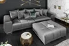 Extravaganter Hocker ELEGANCIA 110cm silbergrau Samt Produktbild-Vorschau 4