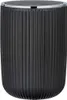 A close-up studio shot of a black trash can with a ribbed texture and a silver rim. Produktbild-Vorschau
