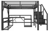 ELANDEPOT Łóżko na antresoli 140 × 200 cm czarny Podgląd zdjęcia produktu 13