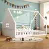 MODFU Lit enfant 140x200 cm, Lit cabane avec sécurité, Sans Voir les images du produit 3