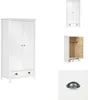 vidaXL Kleiderschrank mit 2 Türen Hill Weiß 89x50x170 cm Produktbild-Vorschau 1