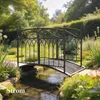 Outsunny Gartenbrücke aus Metall 135,5 cm Teichbrücke mit Produktbild-Vorschau 8