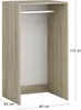 A product image of an open wardrobe frame with dimensions indicated. Produktbild-Vorschau