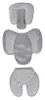 Three pieces of grey fabric padding are arranged vertically on a white background. Produktbild-Vorschau
