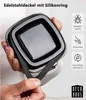 A person is holding a black square container with a gray silicone ring and a silver lid. Anteprima dell’immagine prodotto