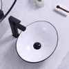 Lavabo da appoggio ovale in Vetroceramica bianco e nero – Anteprima dell’immagine prodotto 3