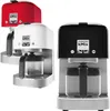 Three Kenwood kMixx filter coffee machines in different colors (red, white, and black) are displayed side-by-side against a white background. Voir les images du produit