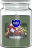 A large glass jar candle with a winter-themed label. Anteprima dell’immagine prodotto