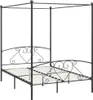 vidaXL Himmelbett-Gestell Grau Metall 140 x 200 cm Produktbild-Vorschau 1