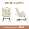 Schaukelstuhl Schaukelsessel Relaxsessel mit Teddystoff Produktbild-Vorschau 2