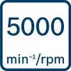 A graphic displaying the number 5000 and the unit min-1/rpm, likely indicating a product specification. Voir les images du produit