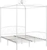 A white metal canopy bed frame on a white background. Produktbild-Vorschau