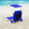 Casaria Chaise longue de plage Crête Bleu transat pliable Voir les images du produit 2