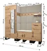 A modular hallway furniture set with a bench, storage cabinets, and a padded wall panel with coat hooks and a shelf. Náhľad obrázku produktu