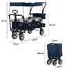Zelsius Bollerwagen faltbar mit Dach, Blau / Grau, Produktbild-Vorschau 6