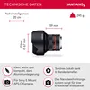 Samyang Weitwinkel Festbrennweite Objektiv 12mm F2.0 APS-C Produktbild-Vorschau 2