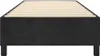 A black upholstered bed frame with wooden slats is shown from the side. Produktbild-Vorschau