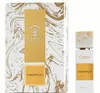 A perfume box and bottle are displayed side-by-side against a white background. The box has a marble-like pattern with gold accents and features the brand name 'Gritti' and the product name 'CHANTILLY'. The perfume bottle is white with gold accents and a m Anteprima dell’immagine prodotto