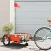 vidaXL Remorque pour vélo Orange Tissu Oxford et fer Voir les images du produit 2