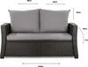 Gartenkissen Set grau – 110x50 + 2x50x56 cm – Für Produktbild-Vorschau 3