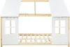 A children's bed frame designed to look like a house, shown from the front. Anteprima dell’immagine prodotto