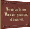 vianmo Holzschild 12x18 cm wo wir sind ist vorn wenn Produktbild-Vorschau 1