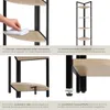 Collage of images showing details and features of a corner shelf unit. Náhled obrázku produktu