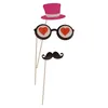 Party Foto Verkleidung Maske auf Stick Herz Rose Kussmund Produktbild-Vorschau 10