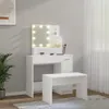súprava toaletného stolíka vidaXL s LED bielym dreveným Náhľad obrázku produktu 3