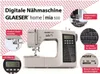 A marketing image for a digital sewing machine, showcasing its features with text overlays and close-up views. Produktbild-Vorschau