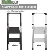 Alu Trittleiter 2-stufig schwarz klappbar Handlauf 150 kg Produktbild-Vorschau 9