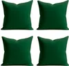 4er Set Kissenhülle 40x40 cm dunkelgrün pflegeleicht u Produktbild-Vorschau 1