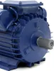 A close-up view of a blue electric motor with a gray shaft, set against a white background. Produktbild-Vorschau