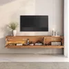 Lowboard TECCA 180 cm hängend aus Massivholz, Eiche Finish Produktbild-Vorschau 4