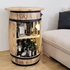 Dekorative Holzfass-Bar mit großer Platte und Produktbild-Vorschau 8