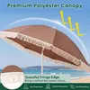 Sonnenschirm 200 cm, Gartenschirm boho mit Fransen, Produktbild-Vorschau 6