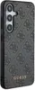 A close-up view of a black smartphone case with a gray Guess logo pattern. Podgląd zdjęcia produktu