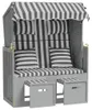 vidaXL Strandkorb mit Kissen Poly Rattan und Massivholz Produktbild-Vorschau 1