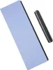 A light blue sharpening stone with a black edge and a small black and gray holder next to it, on a white background. Produktbild-Vorschau