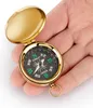 Maritim Kompass 4,5cm mit Deckel und Ring aus Messing gold Produktbild-Vorschau 2