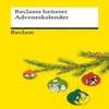 A yellow background with a fir tree branch decorated with Christmas ornaments. Text at the top indicates it is an advent calendar. Voir les images du produit