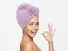Szybkoschnący turban do włosów frotte jasnofioletowy, 100% Podgląd zdjęcia produktu 2