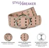styleBREAKER Damen breiter Gürtel mit Lochnieten und runder Produktbild-Vorschau 3