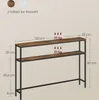 A diagram of a console table with dimensions and weight capacity indicated. Produktbild-Vorschau