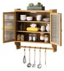 Wandschrank - 63 cm holzfarben - 3 Ablageebenen & Produktbild-Vorschau 6
