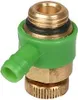 A close-up studio shot of a brass and green valve fitting. Náhľad obrázku produktu